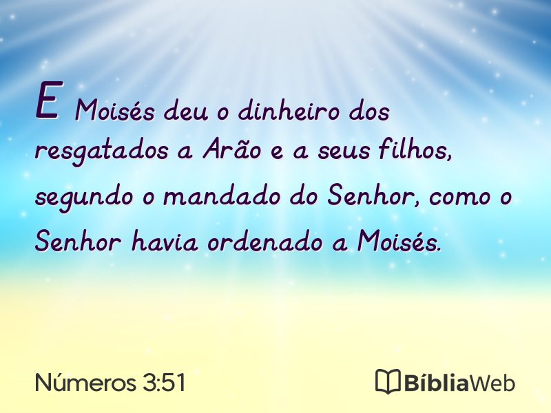 Números 3:51 em imagem para compartilhar