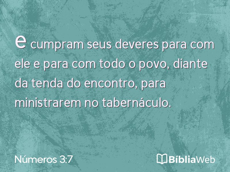Números 3:7 em imagem para compartilhar