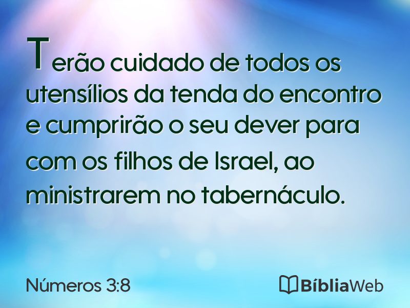 Números 3:8 em imagem para compartilhar