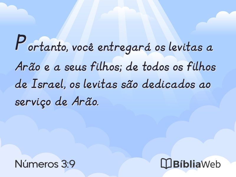Números 3:9 em imagem para compartilhar