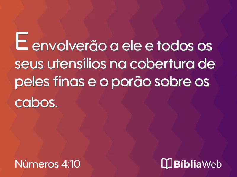 Números 4:10 em imagem para compartilhar