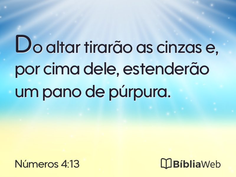 Números 4:13 em imagem para compartilhar