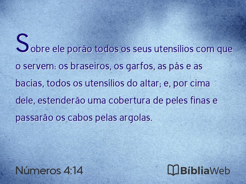 Números 4:14 em imagem para compartilhar
