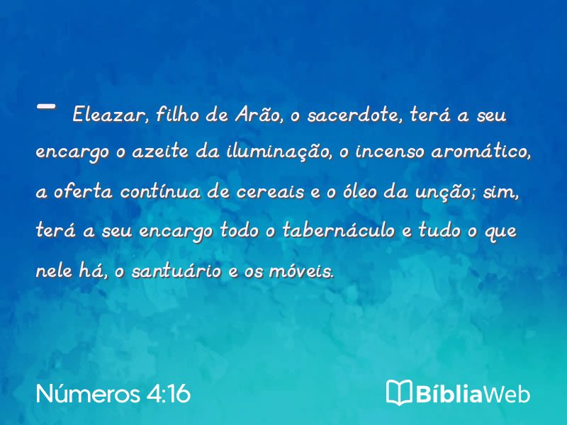 Números 4:16 em imagem para compartilhar