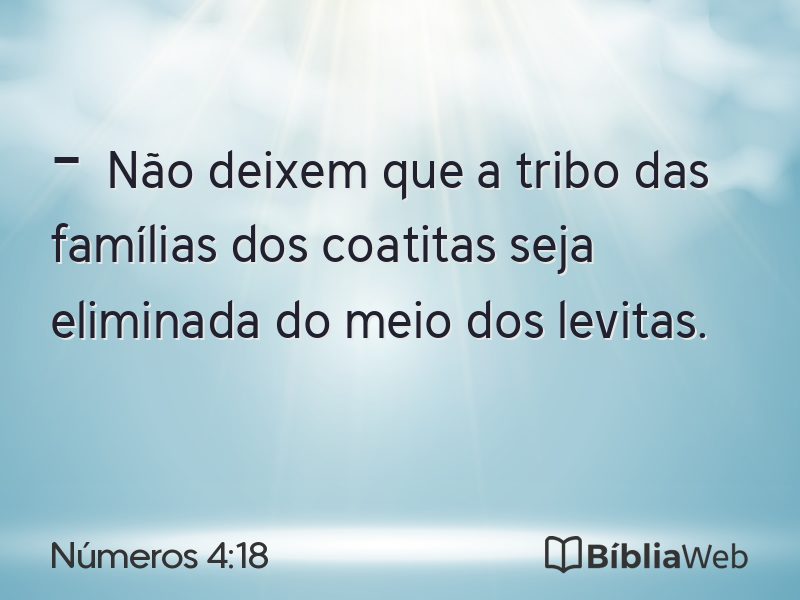 Números 4:18 em imagem para compartilhar