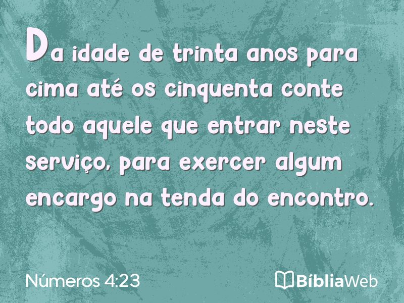 Números 4:23 em imagem para compartilhar