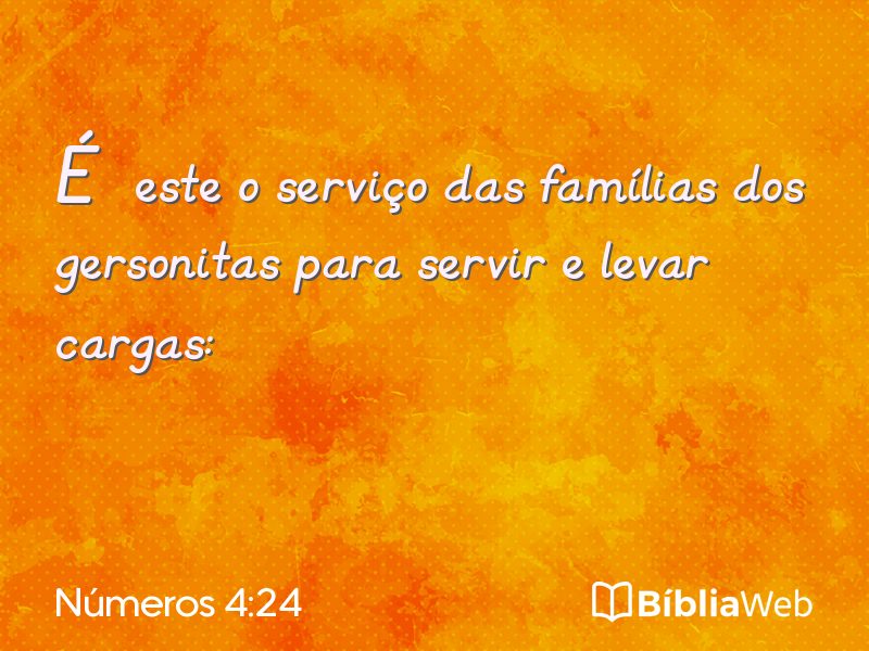 Números 4:24 em imagem para compartilhar