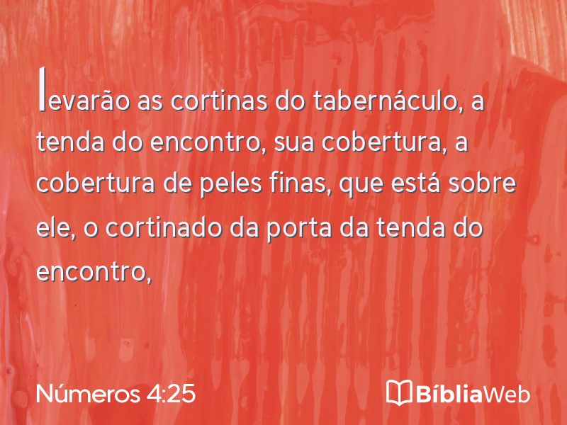 Números 4:25 em imagem para compartilhar