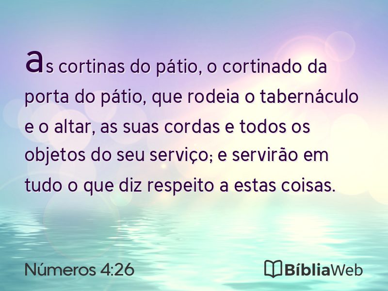 Números 4:26 em imagem para compartilhar