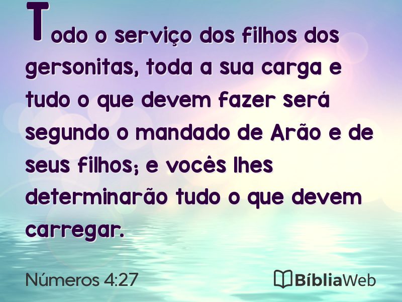 Números 4:27 em imagem para compartilhar