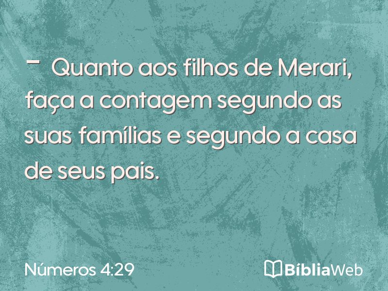 Números 4:29 em imagem para compartilhar
