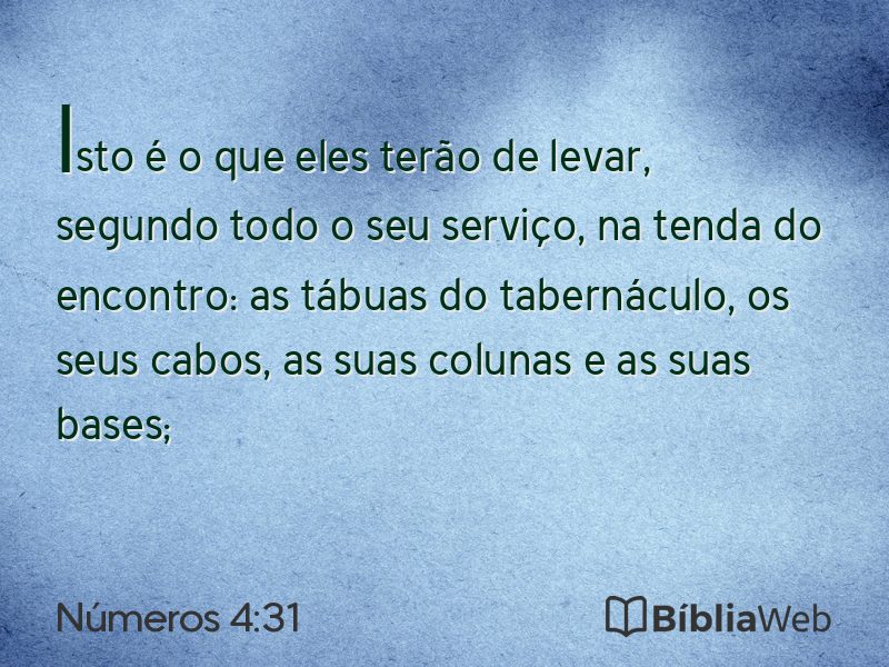 Números 4:31 em imagem para compartilhar