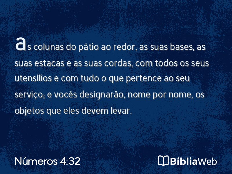 Números 4:32 em imagem para compartilhar