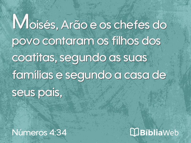 Números 4:34 em imagem para compartilhar