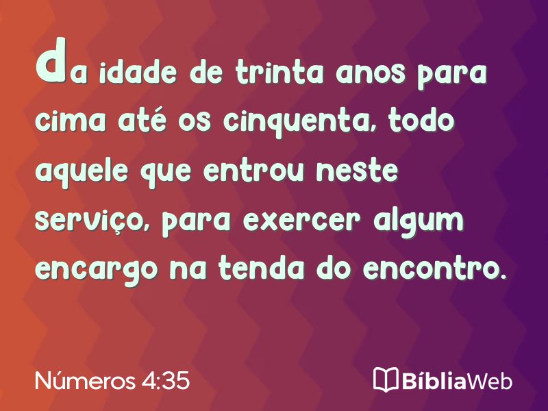 Números 4:35 em imagem para compartilhar