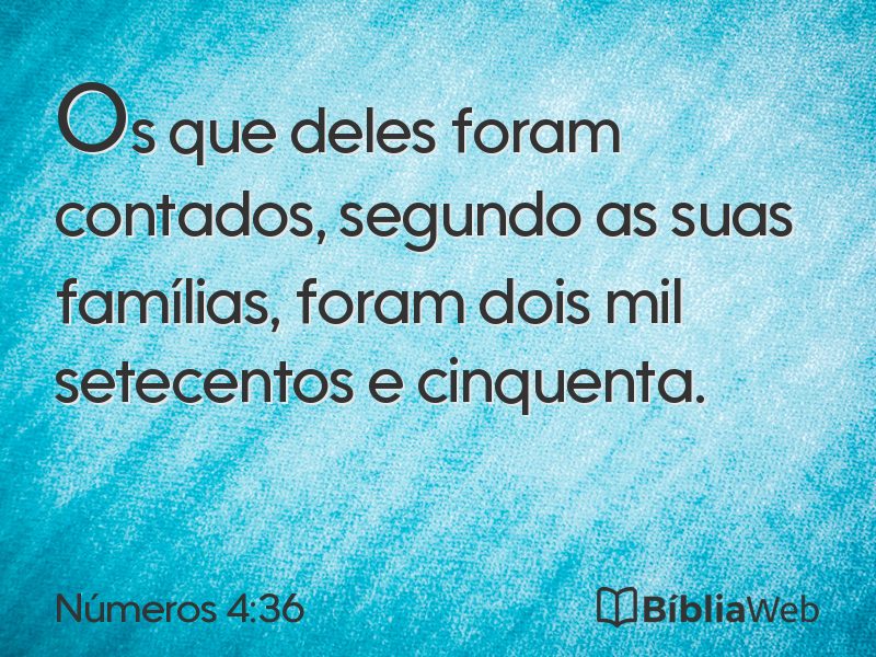Números 4:36 em imagem para compartilhar