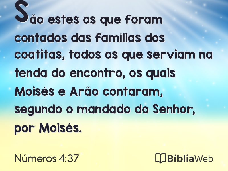 Números 4:37 em imagem para compartilhar