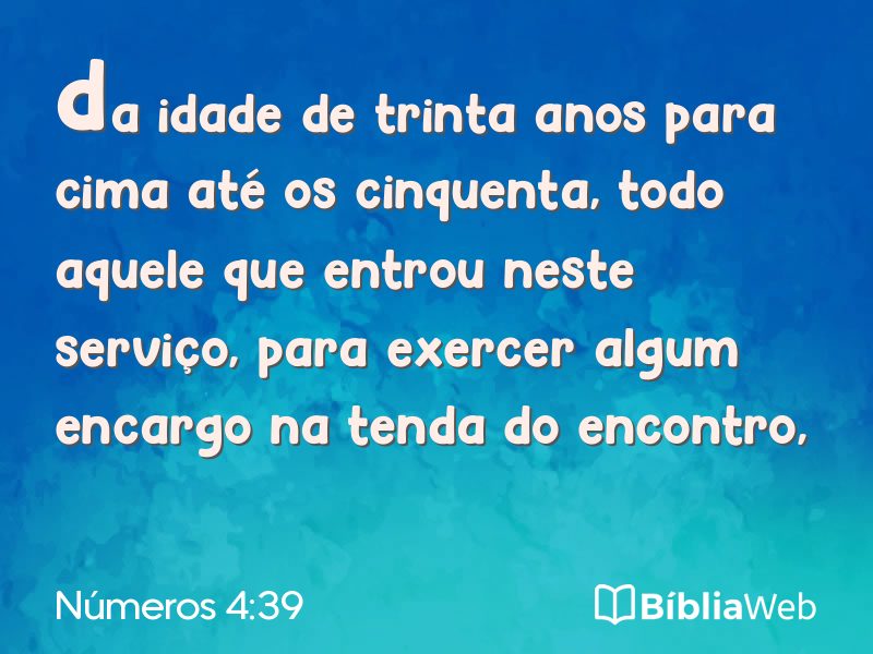 Números 4:39 em imagem para compartilhar
