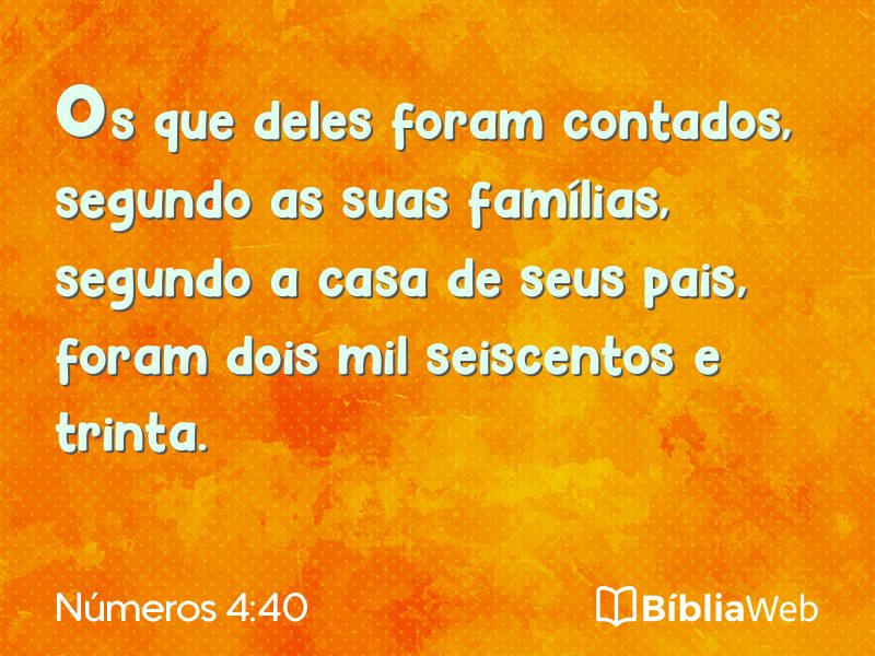 Números 4:40 em imagem para compartilhar