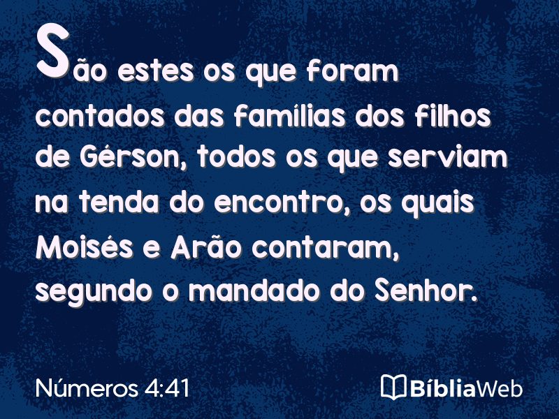 Números 4:41 em imagem para compartilhar