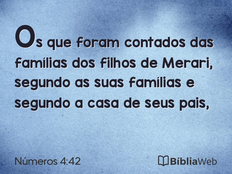 Números 4:42 em imagem para compartilhar