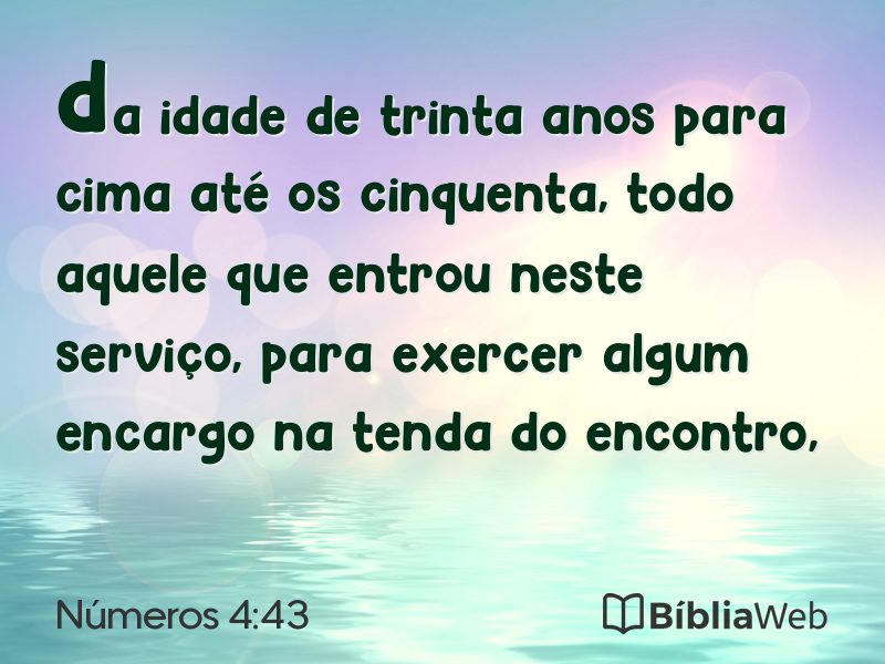 Números 4:43 em imagem para compartilhar
