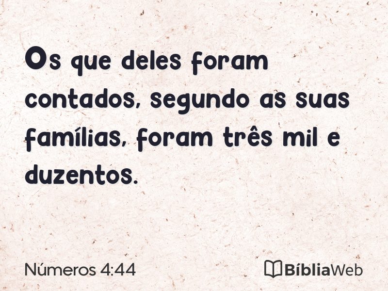 Números 4:44 em imagem para compartilhar