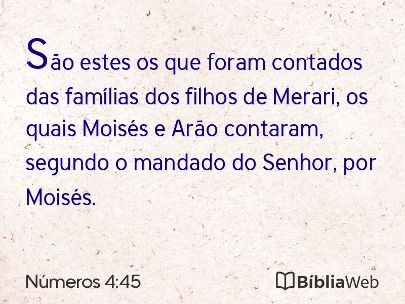 Números 4:45 em imagem para compartilhar