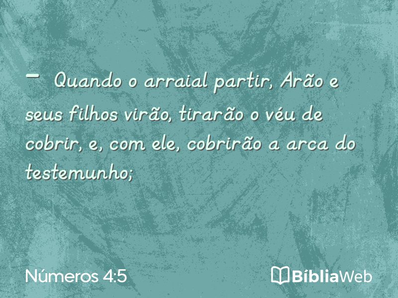 Números 4:5 em imagem para compartilhar