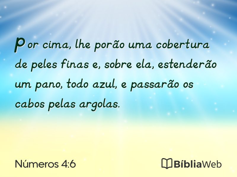 Números 4:6 em imagem para compartilhar