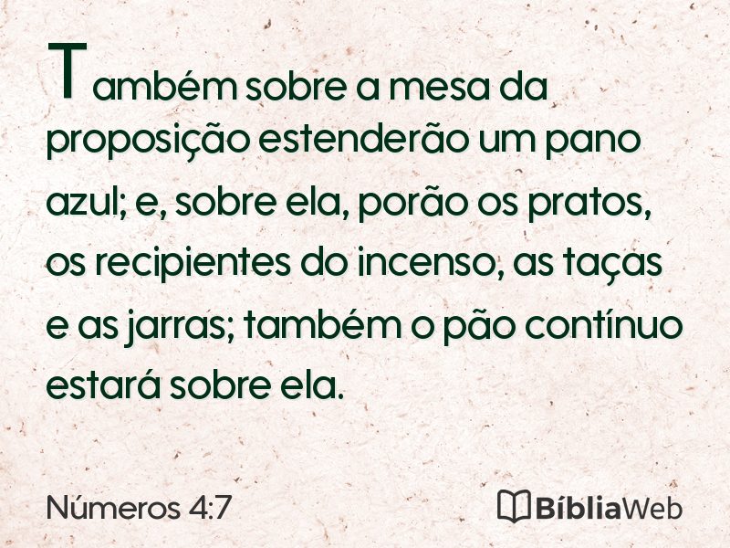 Números 4:7 em imagem para compartilhar