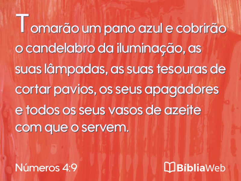 Números 4:9 em imagem para compartilhar