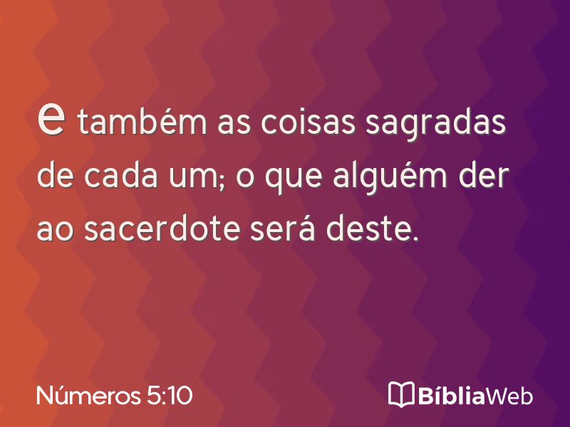 Números 5:10 em imagem para compartilhar