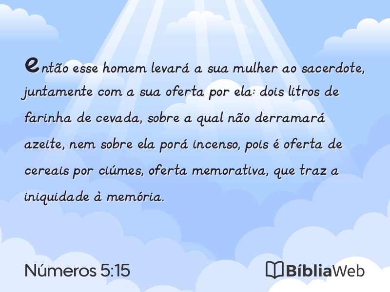 Números 5:15 em imagem para compartilhar