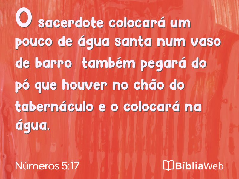 Números 5:17 em imagem para compartilhar