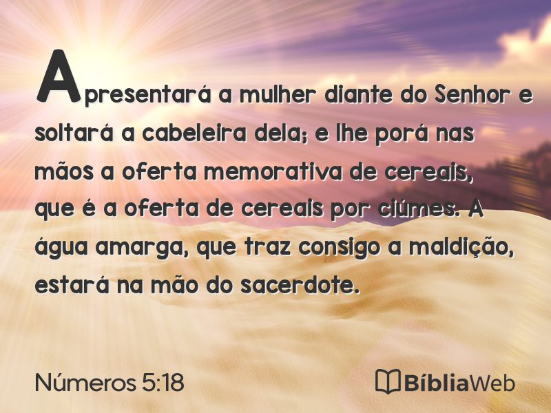 Números 5:18 em imagem para compartilhar