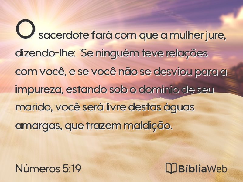 Números 5:19 em imagem para compartilhar
