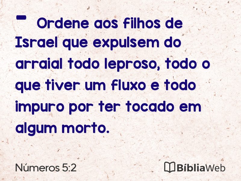 Números 5:2 em imagem para compartilhar