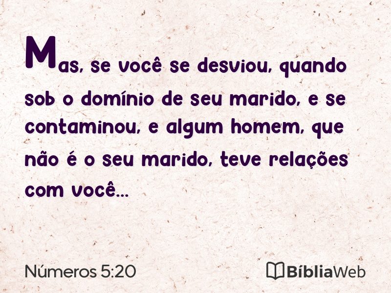 Números 5:20 em imagem para compartilhar