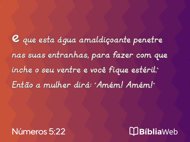 Números 5:22 em imagem para compartilhar