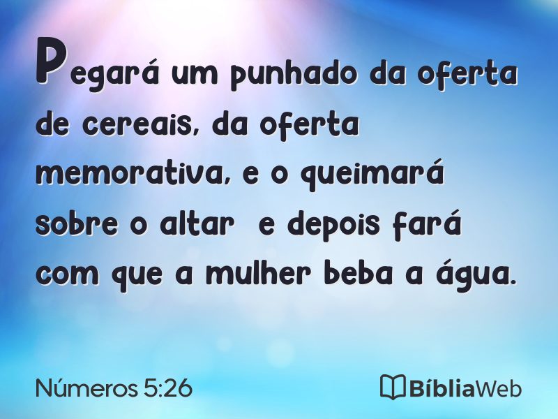 Números 5:26 em imagem para compartilhar