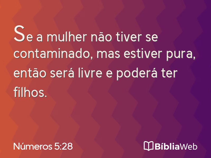 Números 5:28 em imagem para compartilhar