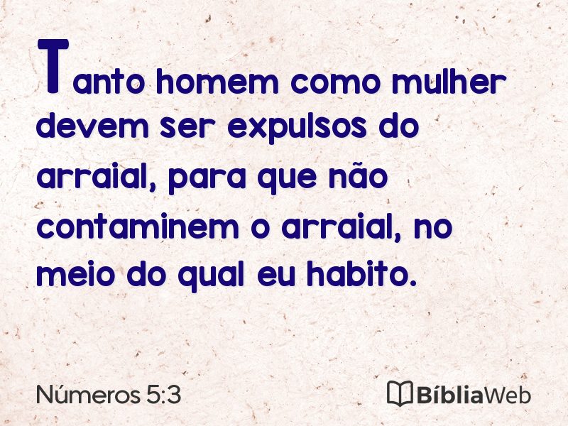 Números 5:3 em imagem para compartilhar