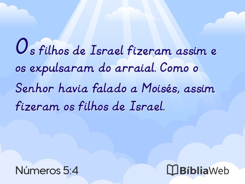 Números 5:4 em imagem para compartilhar
