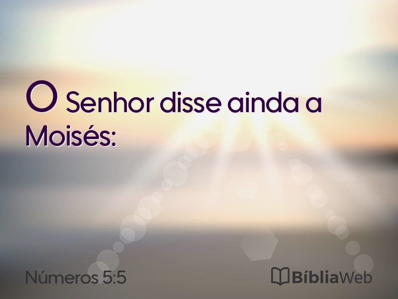 Números 5:5 em imagem para compartilhar