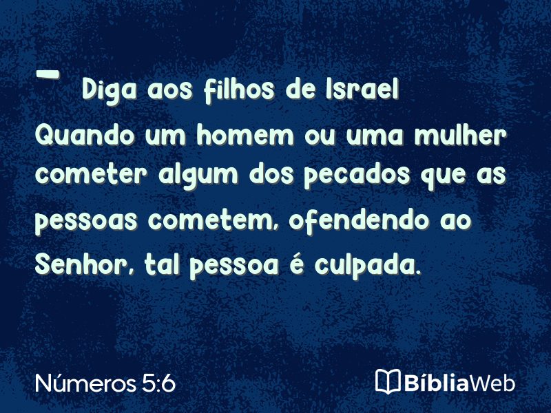 Números 5:6 em imagem para compartilhar