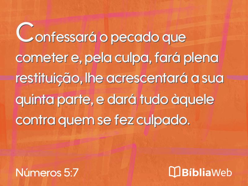 Números 5:7 em imagem para compartilhar