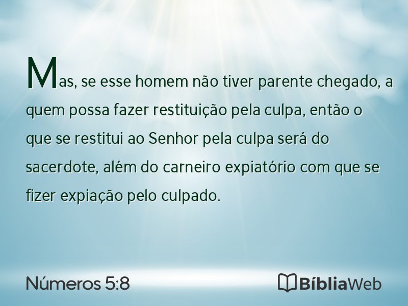 Números 5:8 em imagem para compartilhar