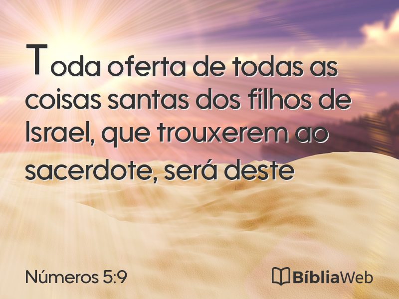 Números 5:9 em imagem para compartilhar