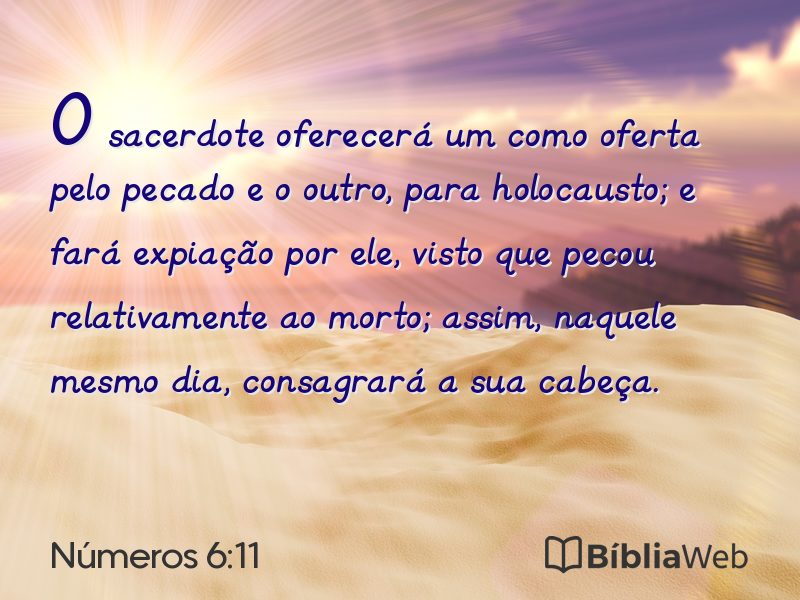 Números 6:11 em imagem para compartilhar